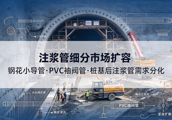 双城注浆管细分市场扩容，隧道钢花小导管、PVC 袖阀管、桩基后注浆管需求分化